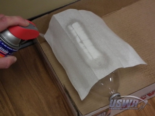 Keep the paper towel wet by applying WD-40 as needed.
