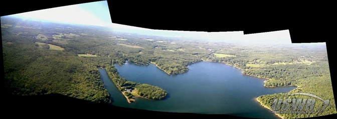 Panorama of Galway Lake created by stitching images taken by X-12.